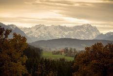 German Alpine Foothills with Karwendel Mountains Near Penzberg-Ralf Gerard-Photographic Print