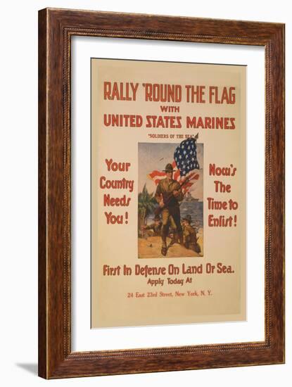 Rally 'Round the Flag with the United States Marines-Sidney Riesenberg-Framed Art Print