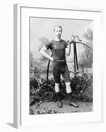 Ralph Clifton with a Penny Farthing, C1895-null-Framed Photographic Print