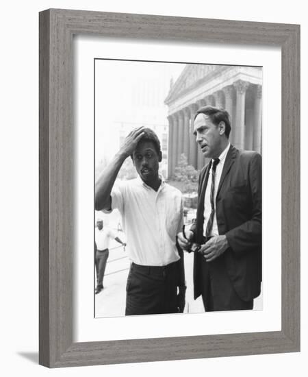 Ralph Featherstone of Sncc with Civil Rights Attorney, William Kunstler, Outside Federal Court-null-Framed Premium Photographic Print