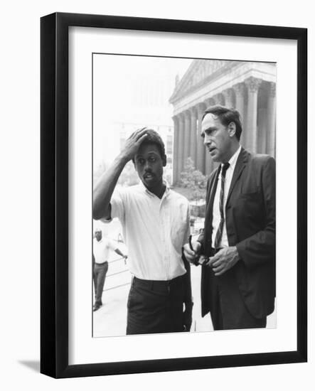 Ralph Featherstone of Sncc with Civil Rights Attorney, William Kunstler, Outside Federal Court-null-Framed Premium Photographic Print