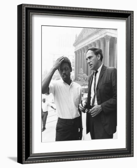 Ralph Featherstone of Sncc with Civil Rights Attorney, William Kunstler, Outside Federal Court-null-Framed Premium Photographic Print