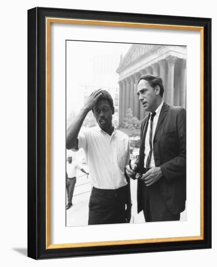 Ralph Featherstone of Sncc with Civil Rights Attorney, William Kunstler, Outside Federal Court-null-Framed Premium Photographic Print