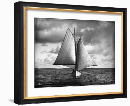 Ralph Monroe's Sharpie, the Kingfish, Sailing Wing-On-Wing, C.1890-null-Framed Photographic Print