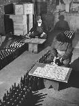 Men Putting Labels on Wine Bottles-Ralph Morse-Photographic Print