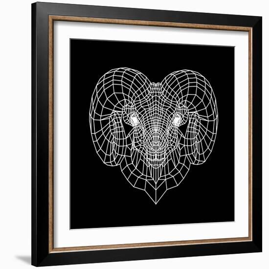 Ram Head Black Mesh-Lisa Kroll-Framed Art Print