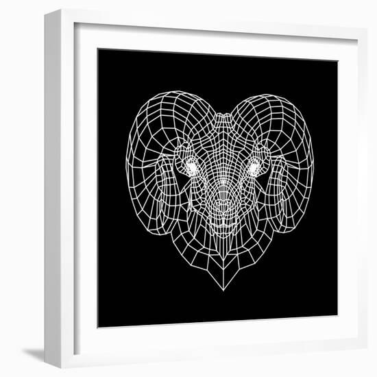 Ram Head Black Mesh-Lisa Kroll-Framed Art Print