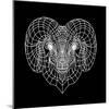 Ram Head Black Mesh-Lisa Kroll-Mounted Art Print