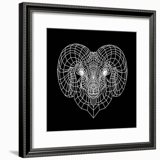 Ram Head Black Mesh-Lisa Kroll-Framed Premium Giclee Print