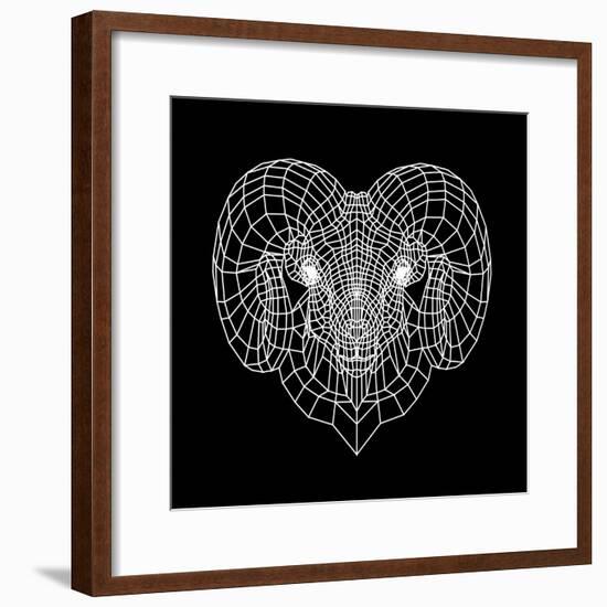 Ram Head Black Mesh-Lisa Kroll-Framed Premium Giclee Print