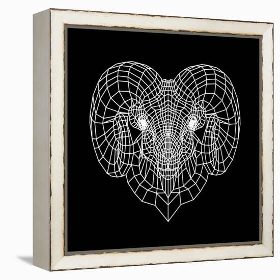 Ram Head Black Mesh-Lisa Kroll-Framed Stretched Canvas