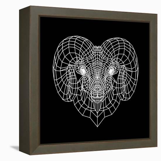 Ram Head Black Mesh-Lisa Kroll-Framed Stretched Canvas