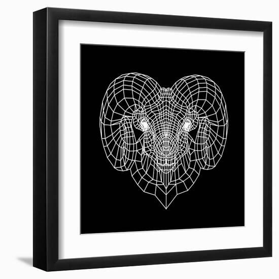 Ram Head Black Mesh-Lisa Kroll-Framed Art Print