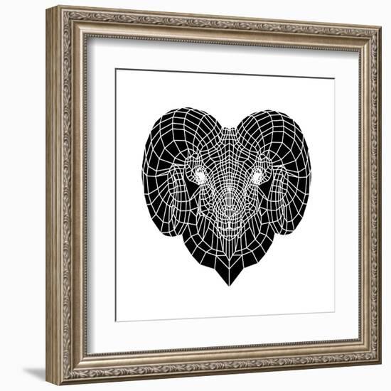 Ram Head Mesh-Lisa Kroll-Framed Art Print