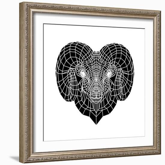 Ram Head Mesh-Lisa Kroll-Framed Premium Giclee Print