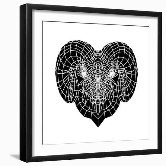 Ram Head Mesh-Lisa Kroll-Framed Premium Giclee Print