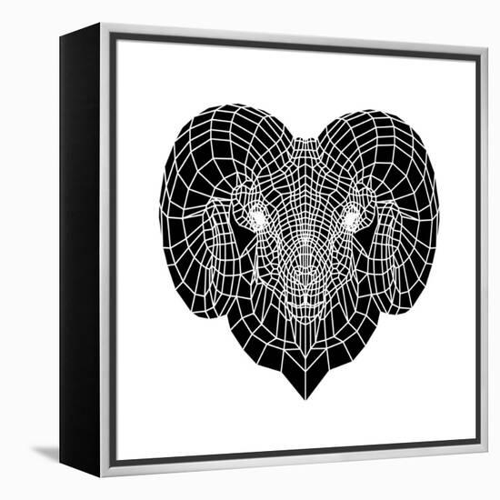 Ram Head Mesh-Lisa Kroll-Framed Stretched Canvas