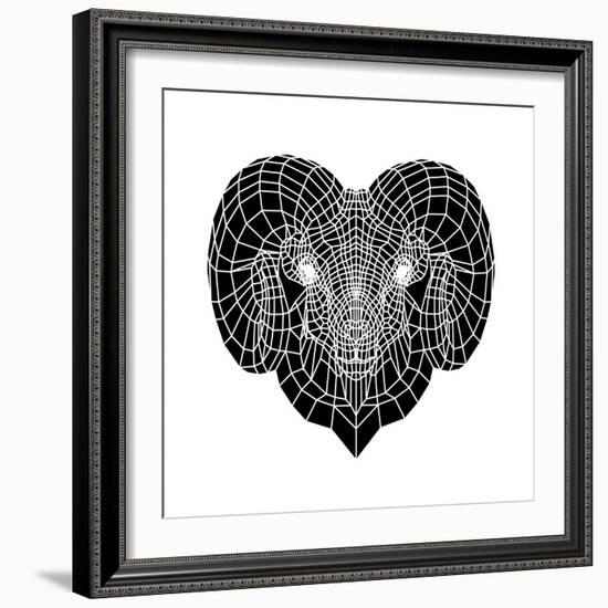 Ram Head Mesh-Lisa Kroll-Framed Art Print