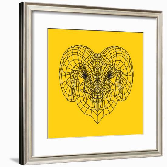 Ram Head Yellow Mesh-Lisa Kroll-Framed Premium Giclee Print