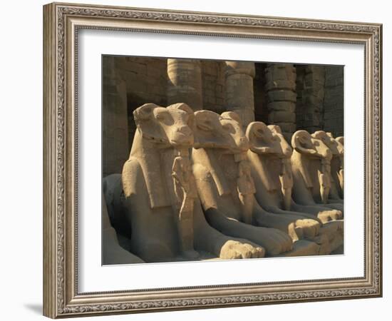 Ram-Headed Sphinxes of the Processional Avenue, at the Temple of Karnak, Thebes, Egypt-Richardson Rolf-Framed Photographic Print