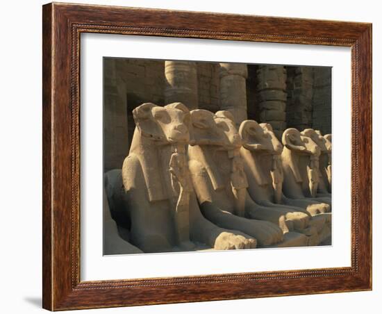 Ram-Headed Sphinxes of the Processional Avenue, at the Temple of Karnak, Thebes, Egypt-Richardson Rolf-Framed Photographic Print