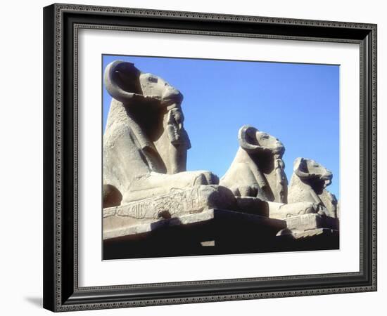 Ram-Headed Sphinxes, Temple of Amun, Karnak, Egypt-CM Dixon-Framed Photographic Print