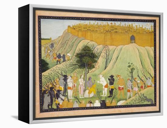 Rama and Lakshmana in Counsel with the Monkey and Bear Allies, C.1800 (Gouache)-null-Framed Premier Image Canvas
