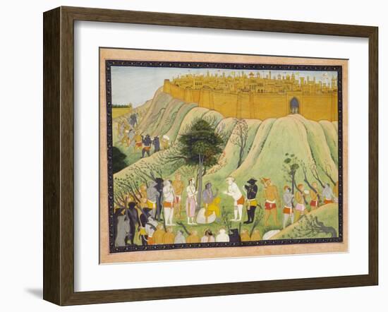 Rama and Lakshmana in Counsel with the Monkey and Bear Allies, C.1800 (Gouache)-null-Framed Giclee Print