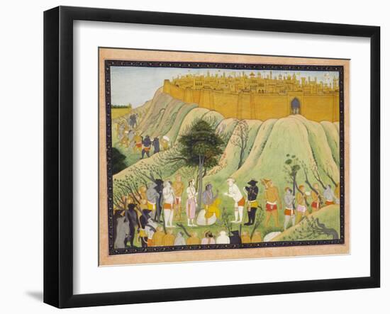 Rama and Lakshmana in Counsel with the Monkey and Bear Allies, C.1800 (Gouache)-null-Framed Giclee Print