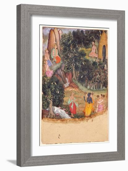 Rama and Lakshmana Meet Sugriva at Matanga's-null-Framed Art Print