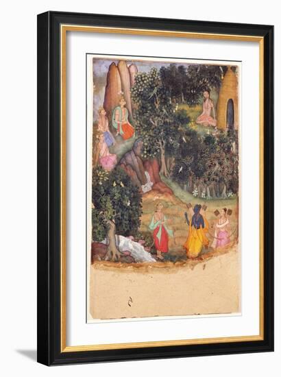 Rama and Lakshmana Meet Sugriva at Matanga's-null-Framed Art Print