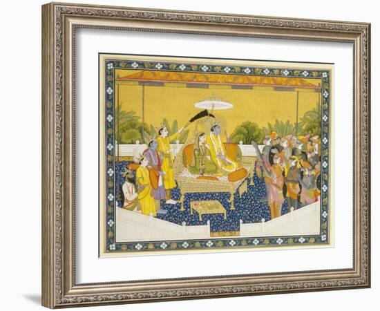 Rama and Sita Enthroned, 19th Century-null-Framed Giclee Print