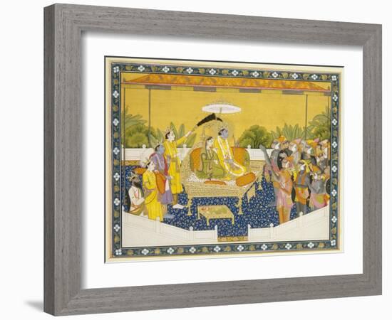 Rama and Sita Enthroned, 19th Century-null-Framed Giclee Print