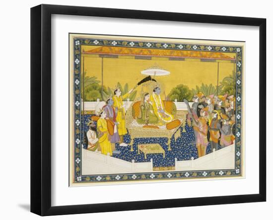 Rama and Sita Enthroned, 19th Century-null-Framed Giclee Print