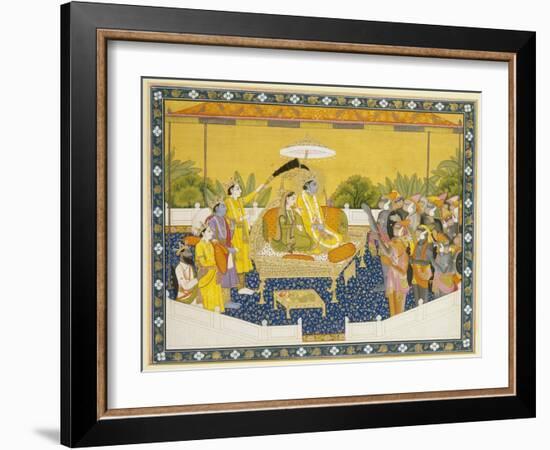 Rama and Sita Enthroned, 19th Century-null-Framed Giclee Print