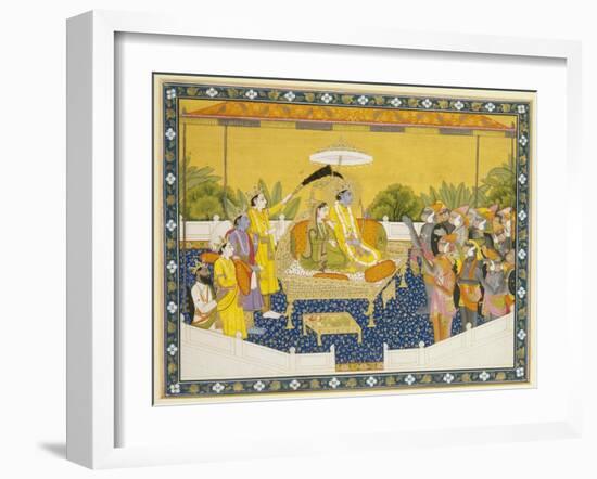 Rama and Sita Enthroned, 19th Century-null-Framed Giclee Print