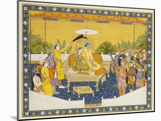 Rama and Sita Enthroned, 19th Century-null-Mounted Giclee Print