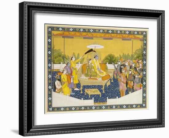 Rama and Sita Enthroned, 19th Century-null-Framed Giclee Print