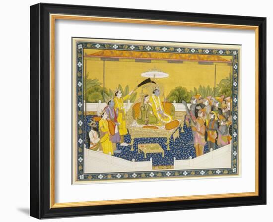 Rama and Sita Enthroned, 19th Century-null-Framed Giclee Print