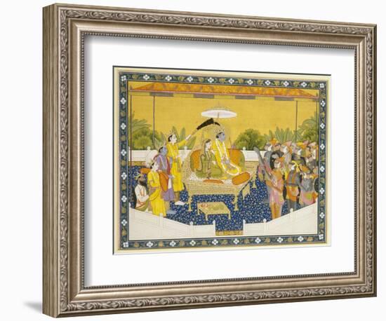 Rama and Sita Enthroned, 19th Century-null-Framed Giclee Print