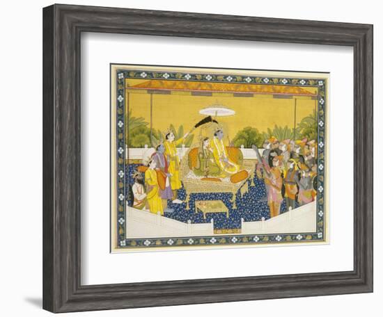 Rama and Sita Enthroned, 19th Century-null-Framed Giclee Print