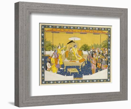 Rama and Sita Enthroned, 19th Century-null-Framed Giclee Print