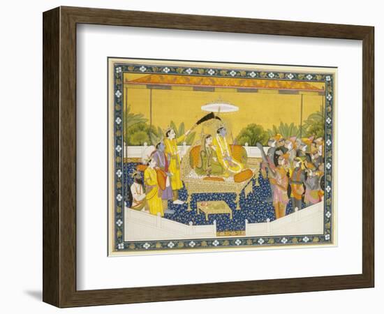 Rama and Sita Enthroned, 19th Century-null-Framed Giclee Print