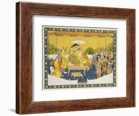 Rama and Sita Enthroned, 19th Century-null-Framed Giclee Print