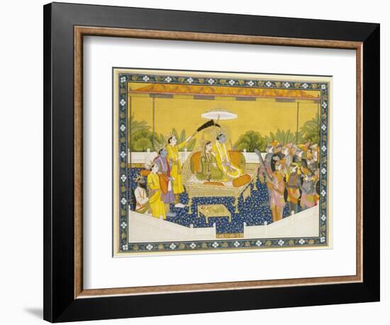 Rama and Sita Enthroned, 19th Century-null-Framed Giclee Print