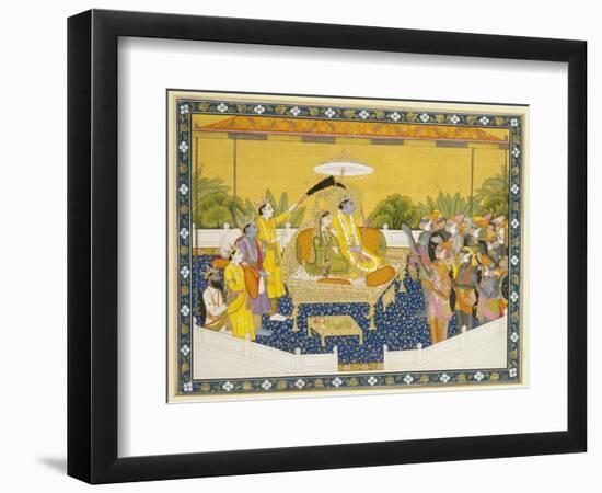 Rama and Sita Enthroned, 19th Century--Framed Giclee Print