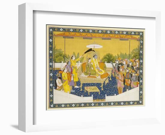 Rama and Sita Enthroned, 19th Century-null-Framed Giclee Print