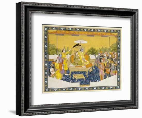 Rama and Sita Enthroned, 19th Century-null-Framed Giclee Print