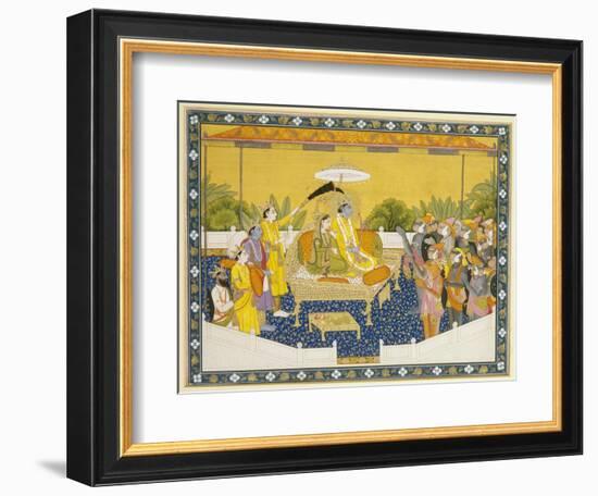 Rama and Sita Enthroned, 19th Century-null-Framed Giclee Print