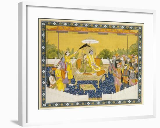 Rama and Sita Enthroned, 19th Century-null-Framed Giclee Print